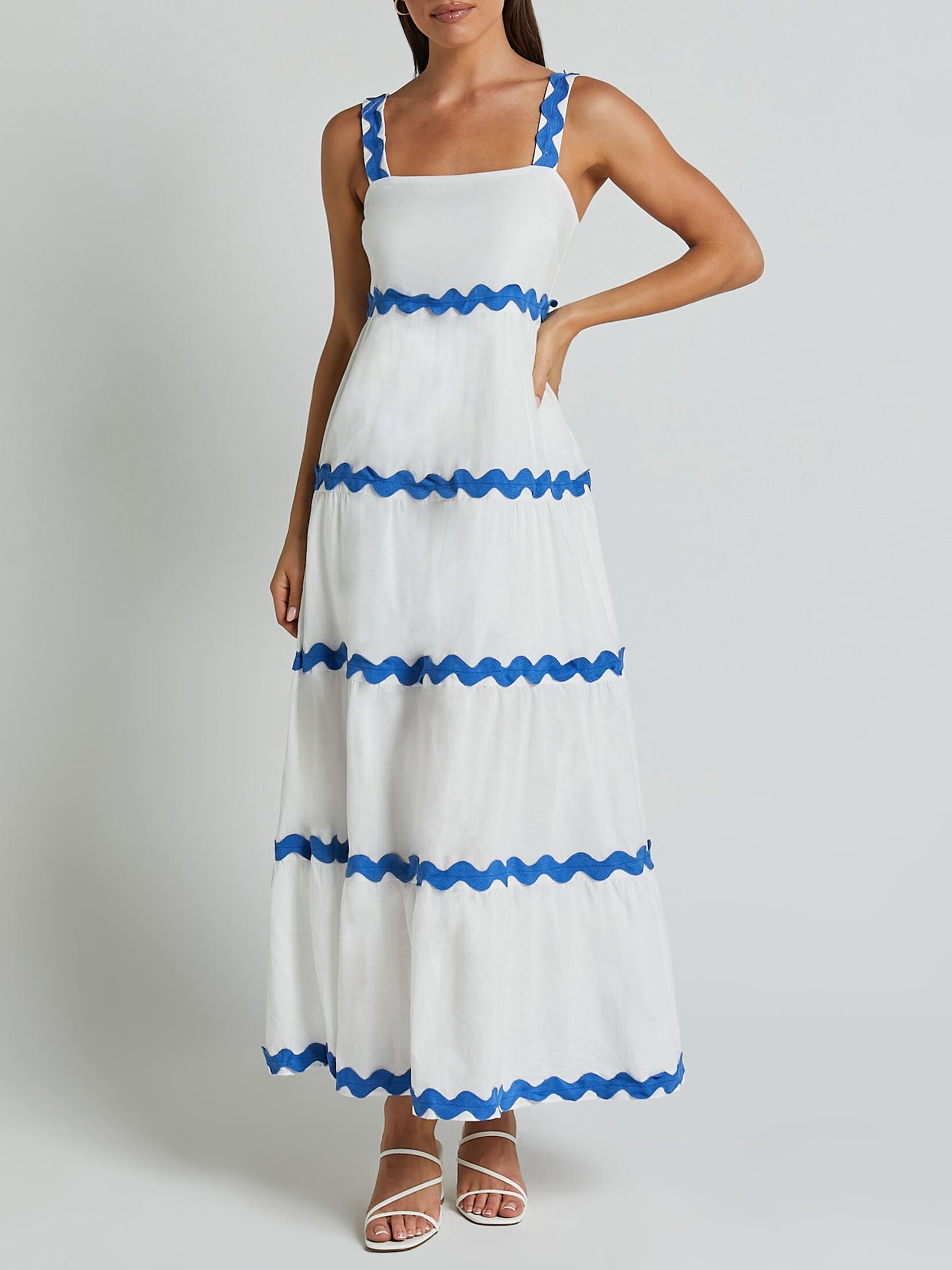 Simple Ripple Bandeau Slip Dress-CALLISTARI