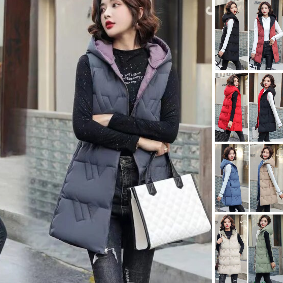 Milena - Neue ärmellose Weste mit Kapuze und gepolsterter Jacke-CALLISTARI