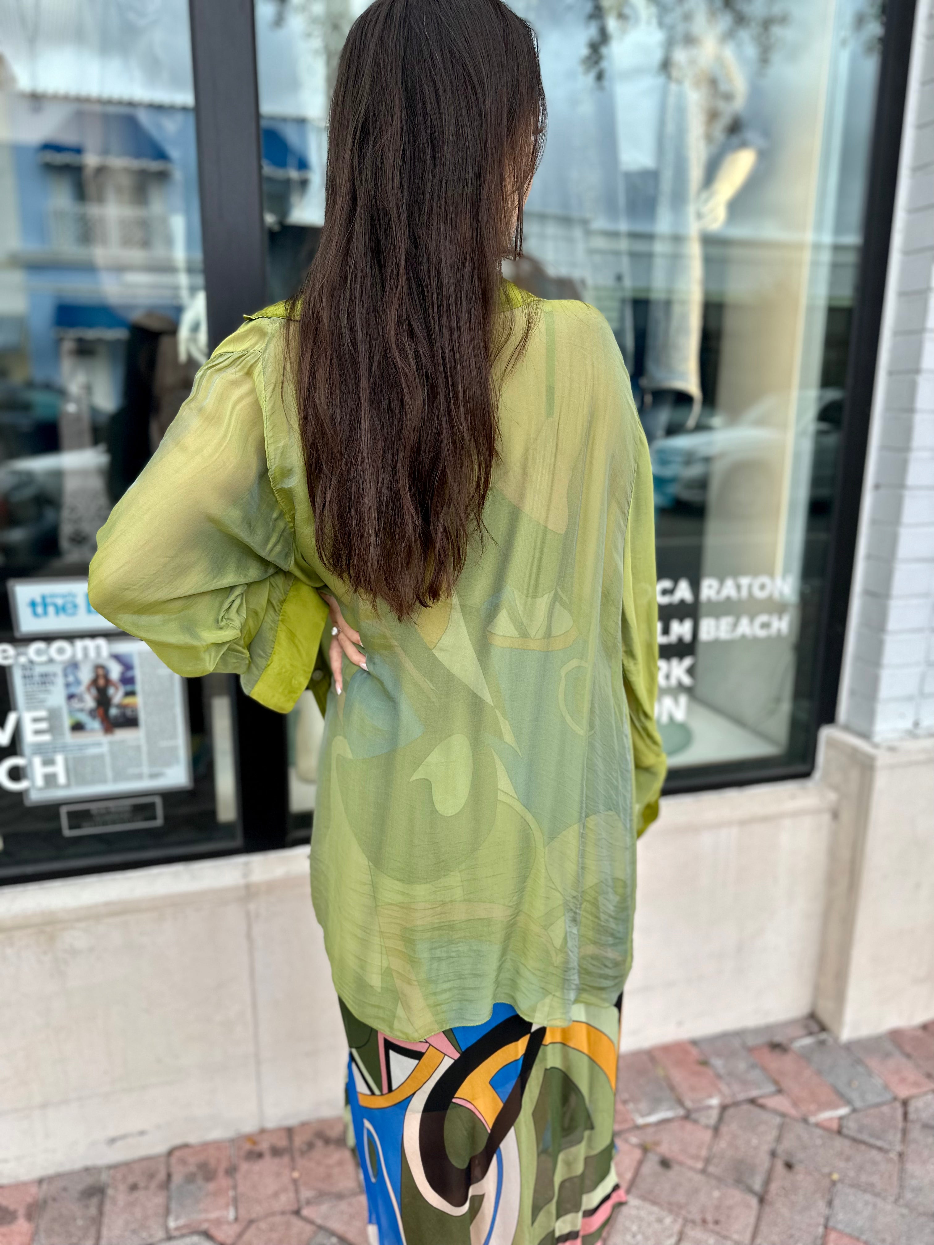 Callistari silk top + art dress set-CALLISTARI