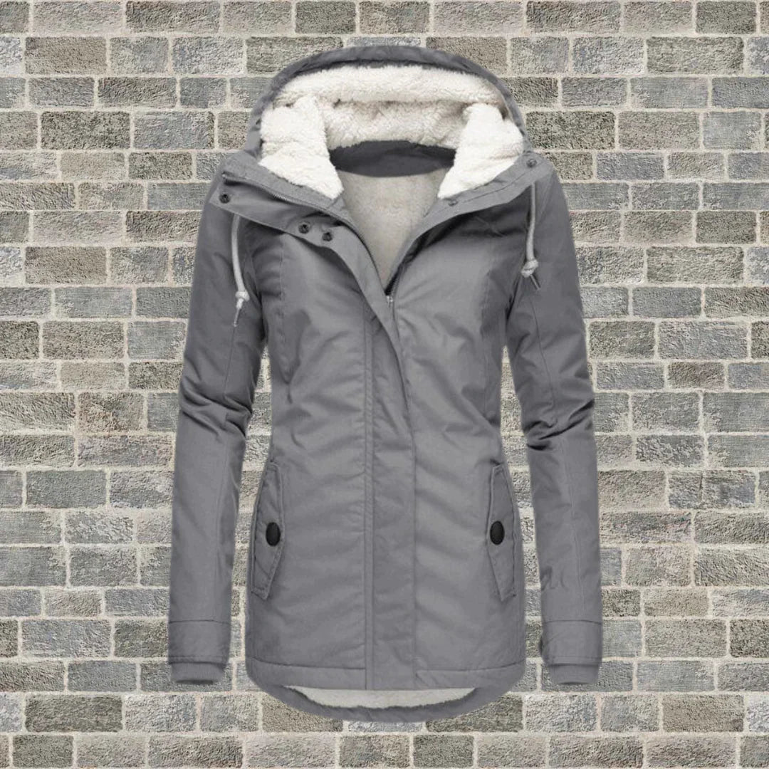 Valentina - Baumwollmantel mit Falten und Kapuze-CALLISTARI