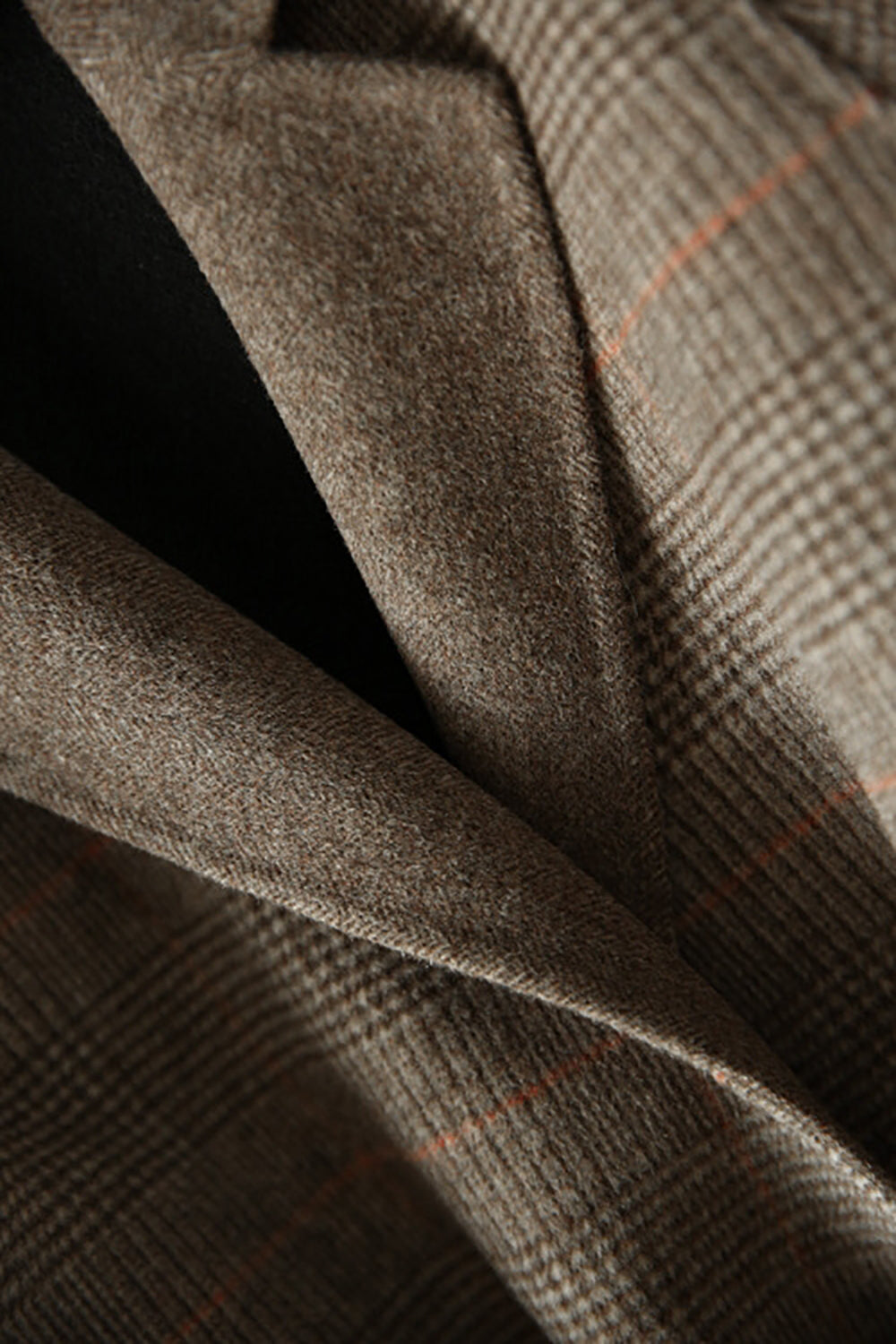 Grey Wool Blend Plaid One Button Lapel Neck Coat-CALLISTARI