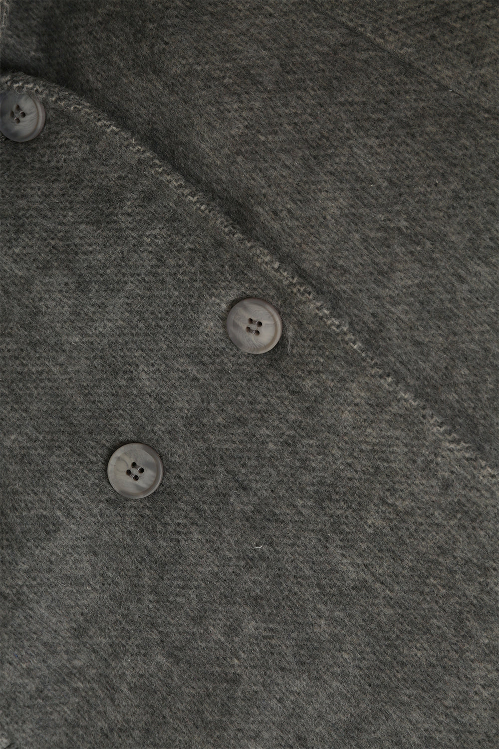 Grey Double Breasted Long Wool Blend Coat with Belt-CALLISTARI