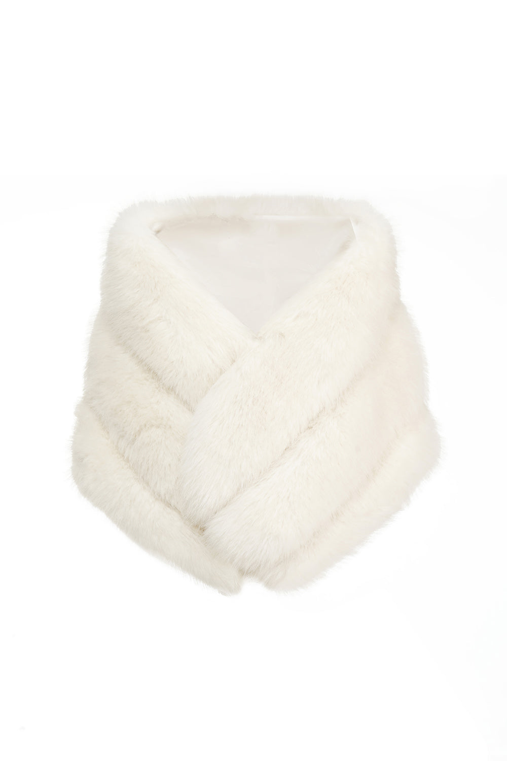 White Faux Fur Wrap-CALLISTARI