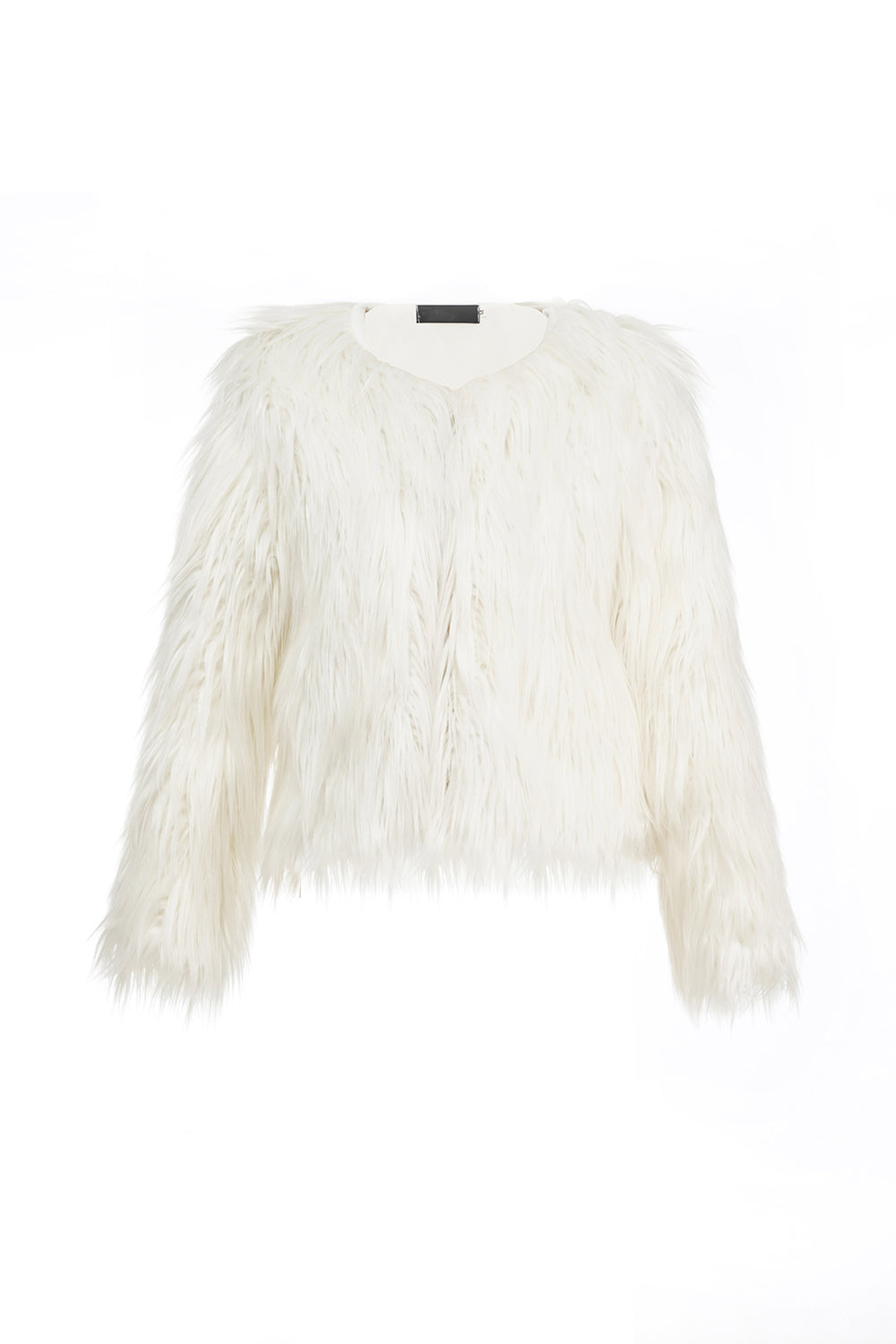 White Faux Fur Cropped Women Coat-CALLISTARI