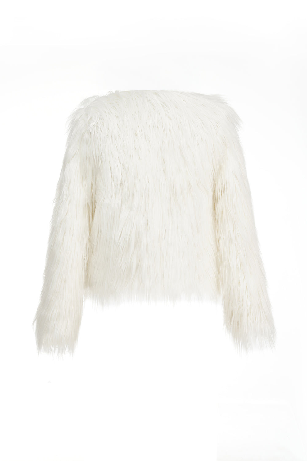 White Faux Fur Cropped Women Coat-CALLISTARI