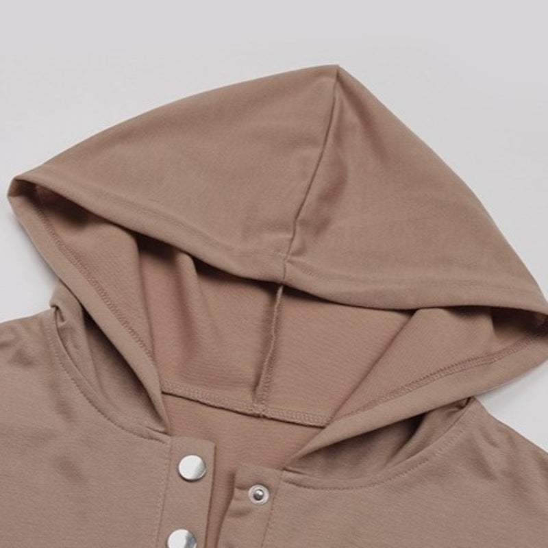 Casual Button Pullover Sweatshirt Hoodie-CALLISTARI