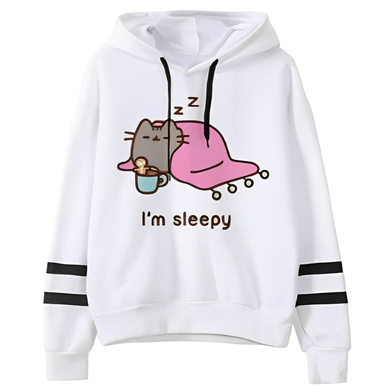 Casual Fleece Pusheen Printed Hoodie-CALLISTARI
