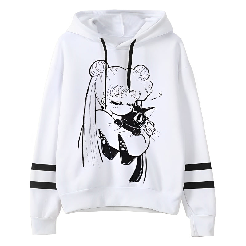 Casual Fleece Pusheen Printed Hoodie-CALLISTARI