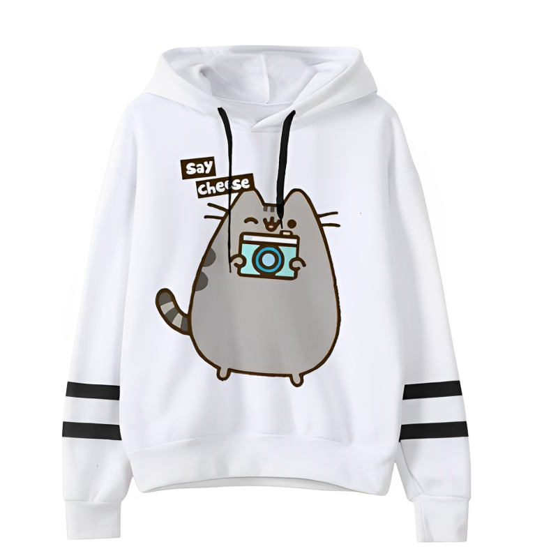 Casual Fleece Pusheen Printed Hoodie-CALLISTARI