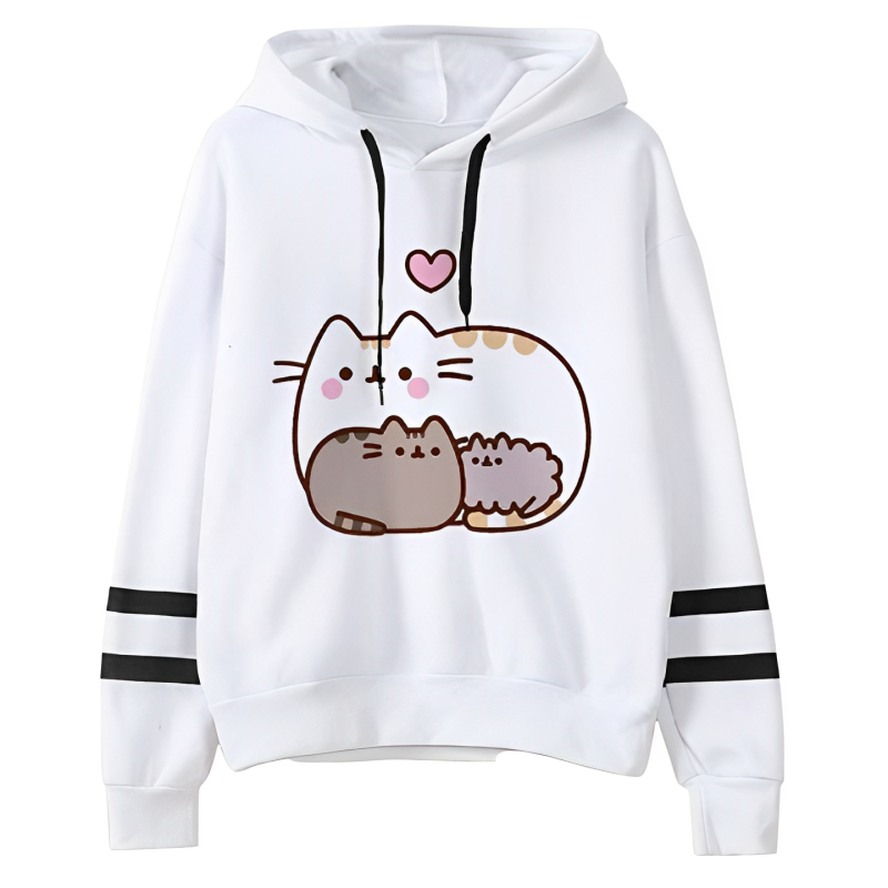 Casual Fleece Pusheen Printed Hoodie-CALLISTARI