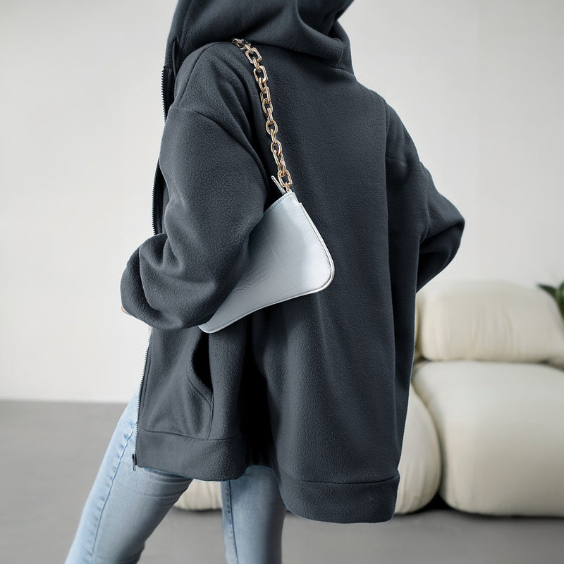 Casual Zipper Hooded Loose Cardigan Jacket-CALLISTARI