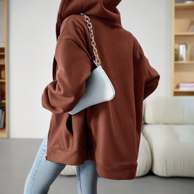 Casual Zipper Hooded Loose Cardigan Jacket-CALLISTARI