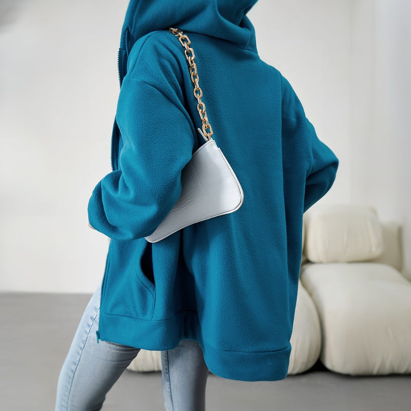 Casual Zipper Hooded Loose Cardigan Jacket-CALLISTARI