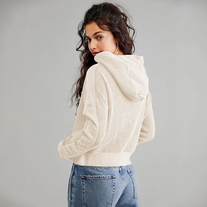 Casual Long Sleeve Zipper Hooded Sweatshirt-CALLISTARI