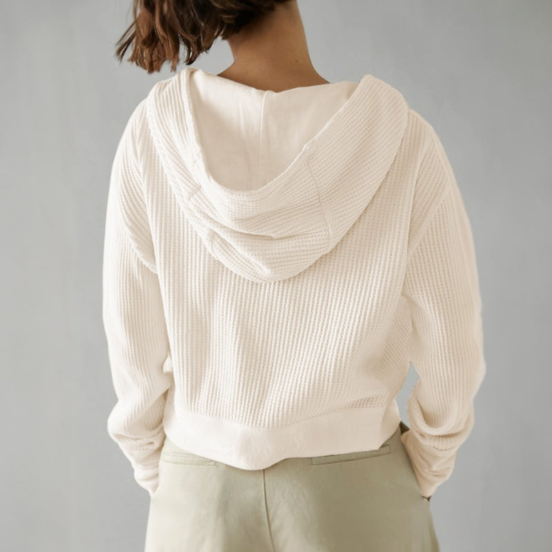 Casual Long Sleeve Zipper Hooded Sweatshirt-CALLISTARI