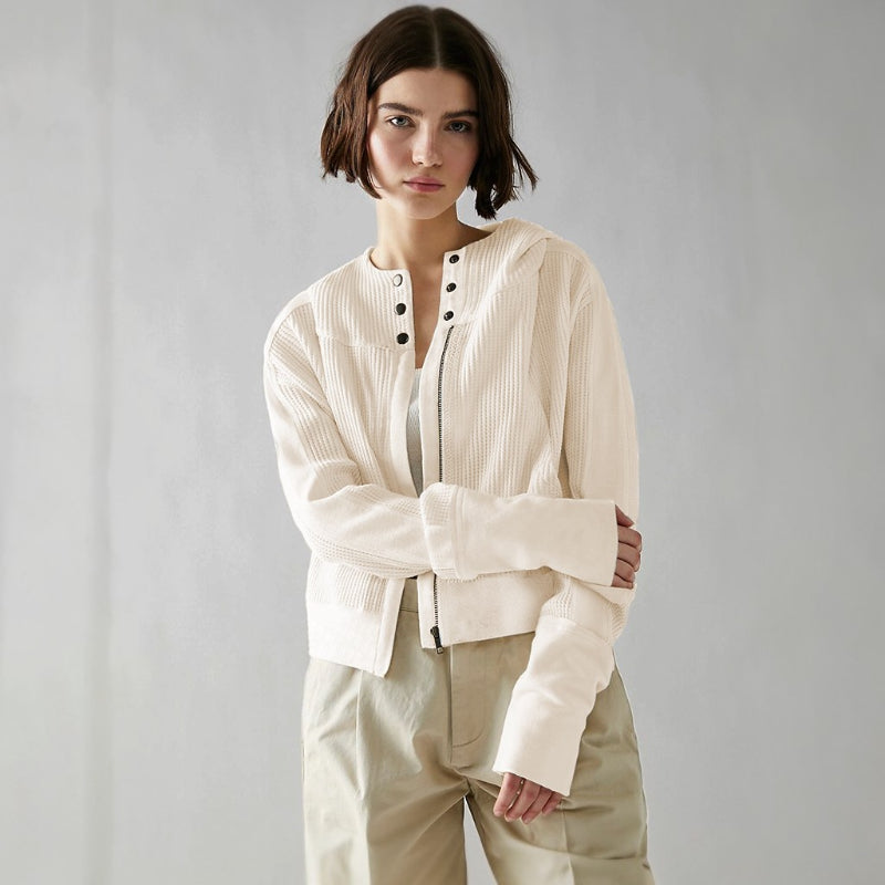 Casual Long Sleeve Zipper Hooded Sweatshirt-CALLISTARI