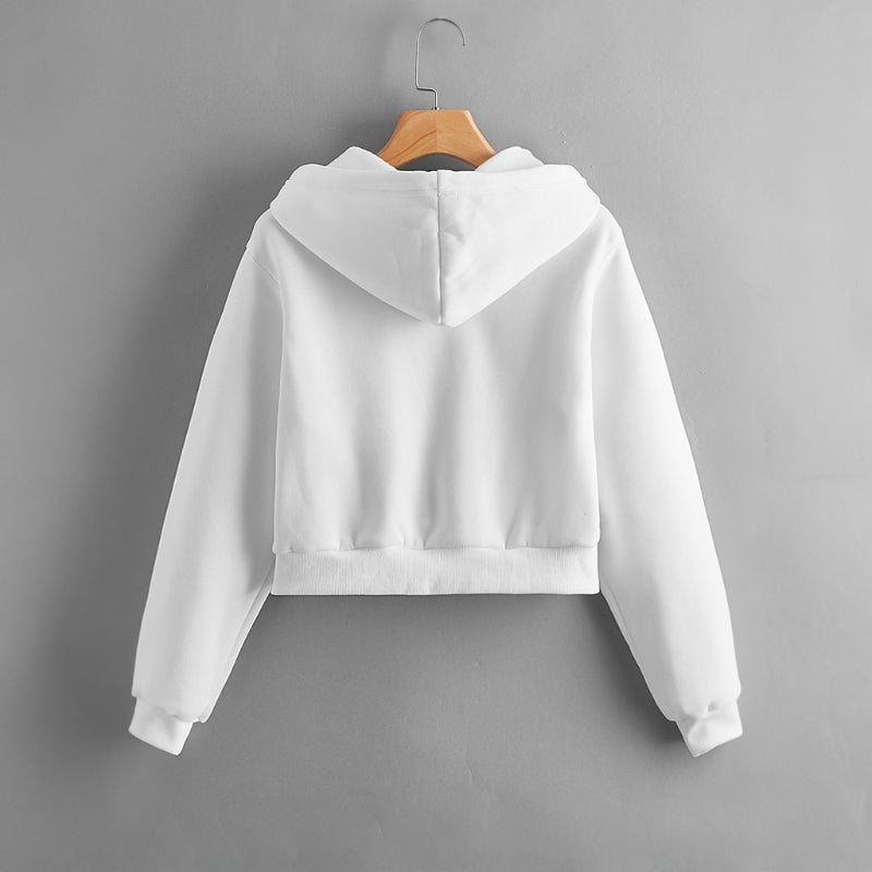 Casual Short Crop Pullover Hoodie-CALLISTARI