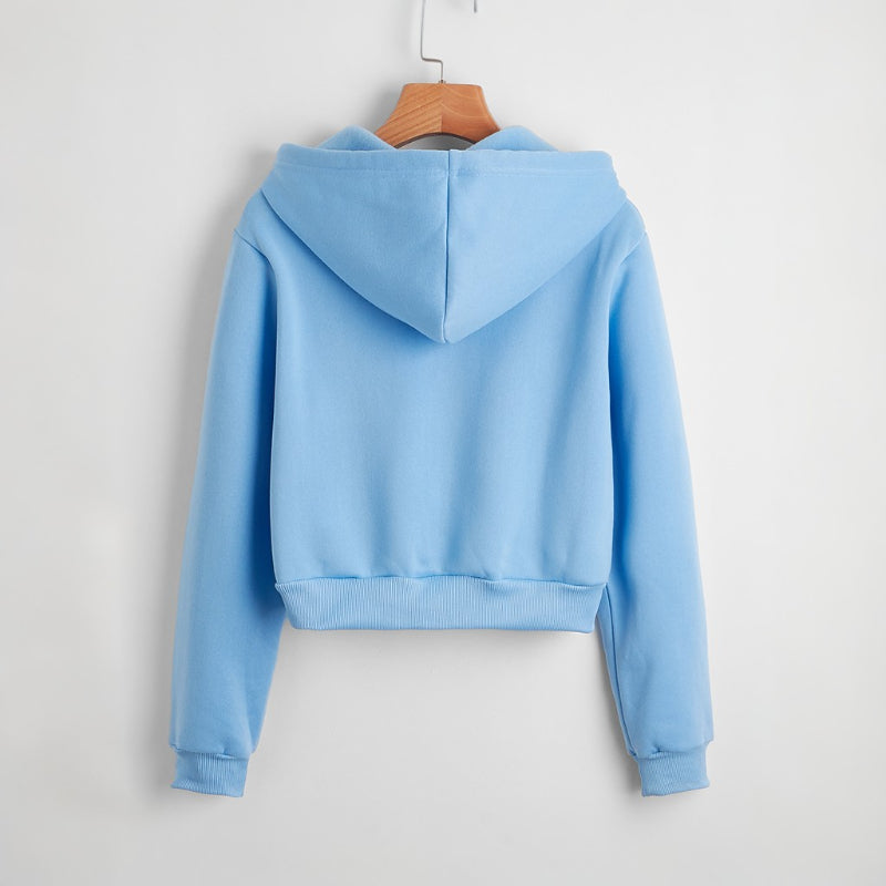 Casual Short Crop Pullover Hoodie-CALLISTARI