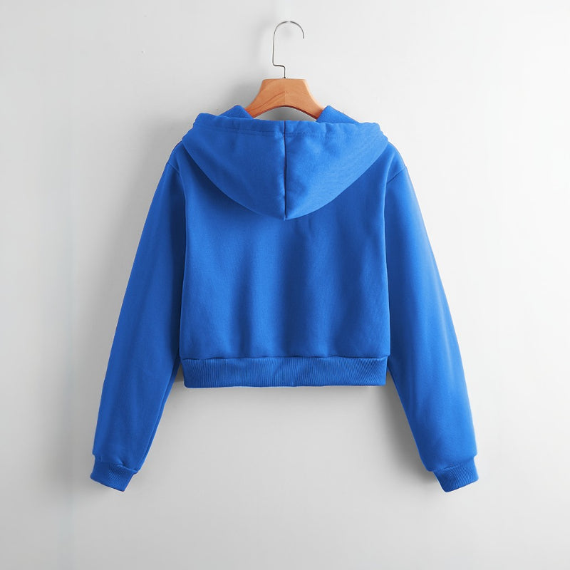 Casual Short Crop Pullover Hoodie-CALLISTARI