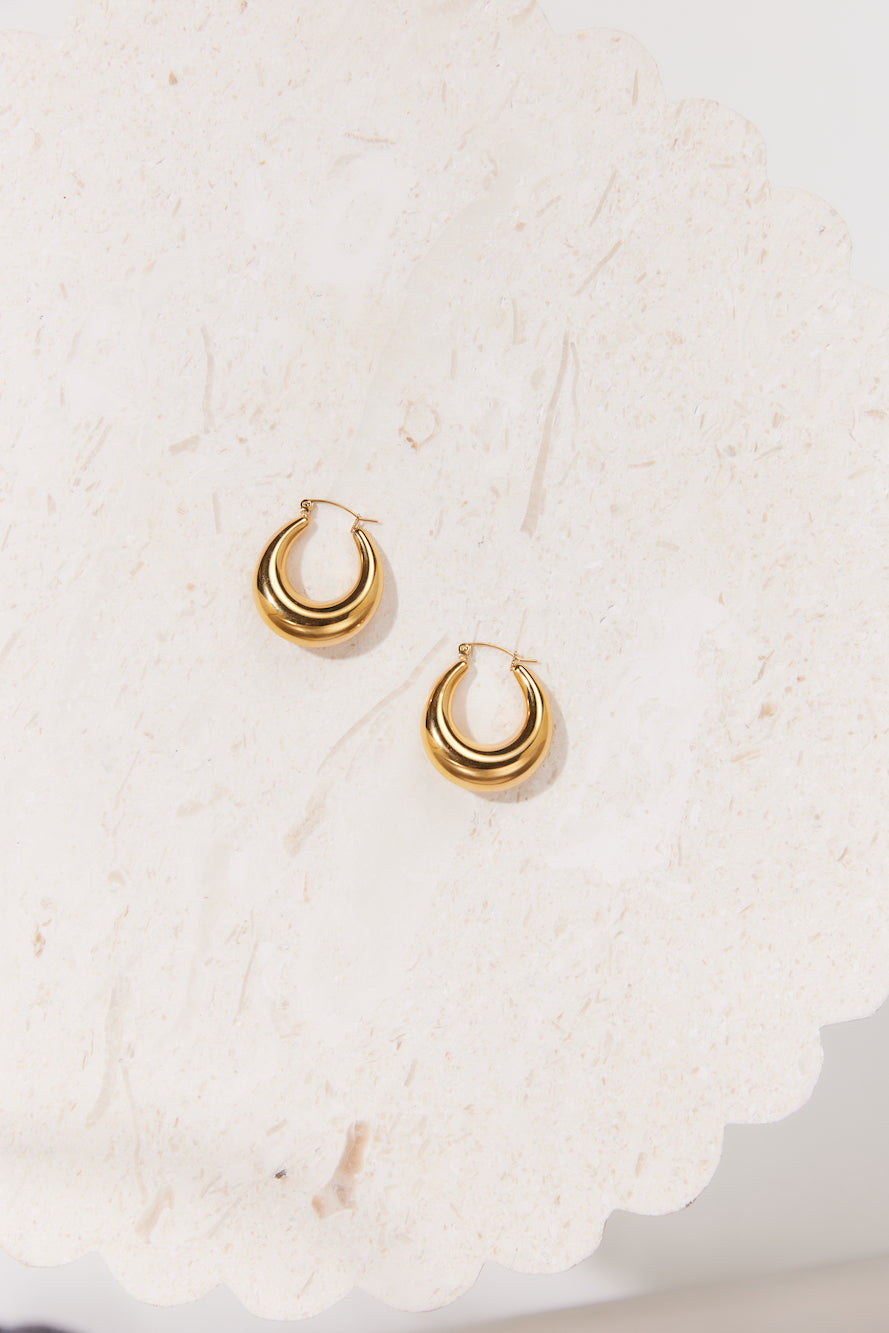 18k Gold Plated Sleekest Hoop Earrings Gold-CALLISTARI