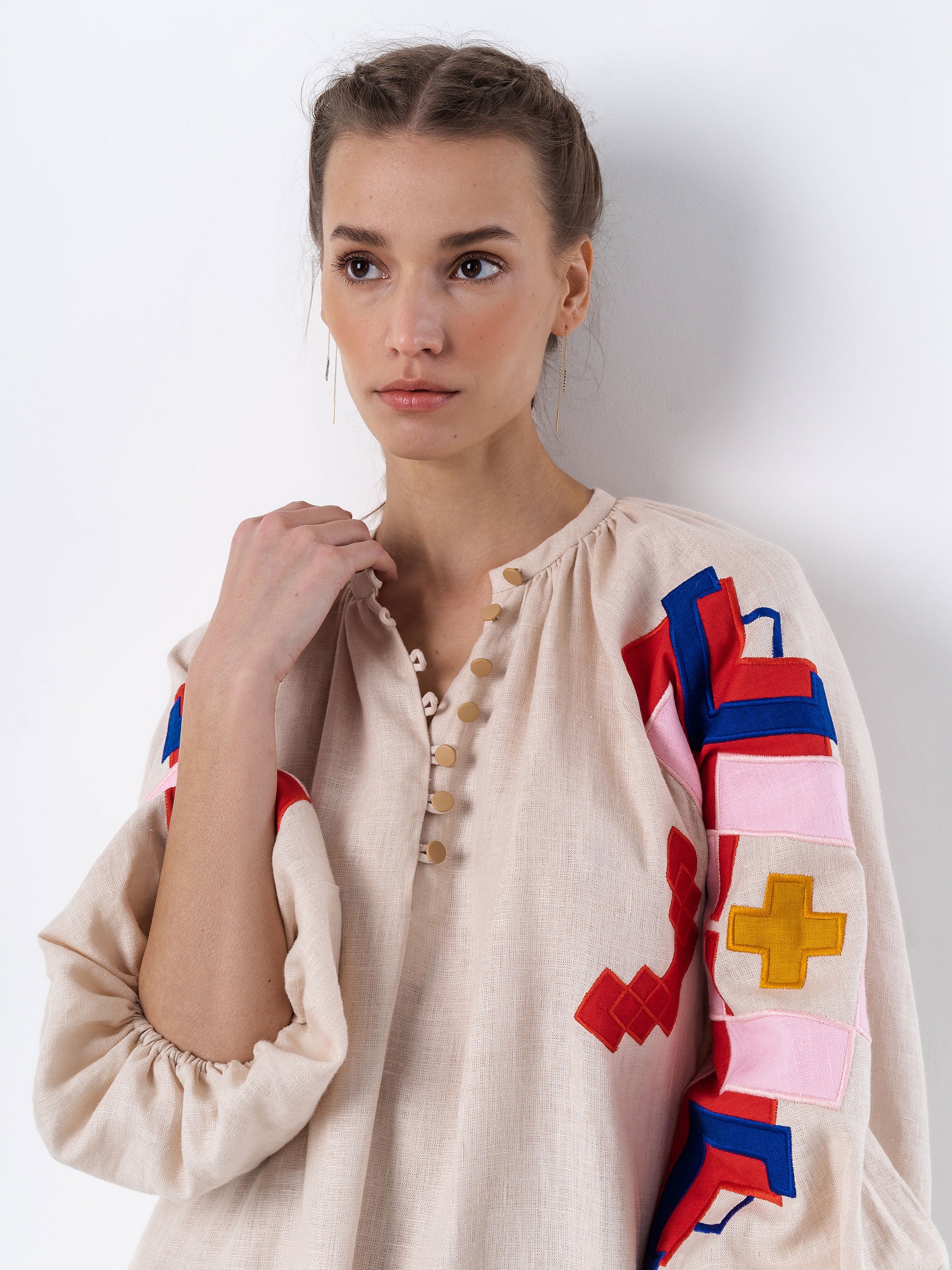Light linen dress with and denim jacket-CALLISTARI