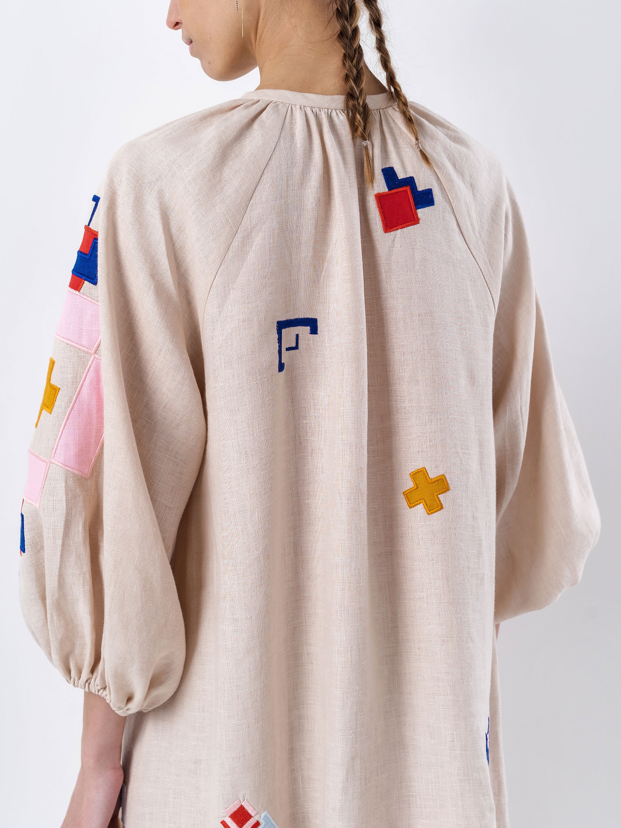 Light linen dress with and denim jacket-CALLISTARI