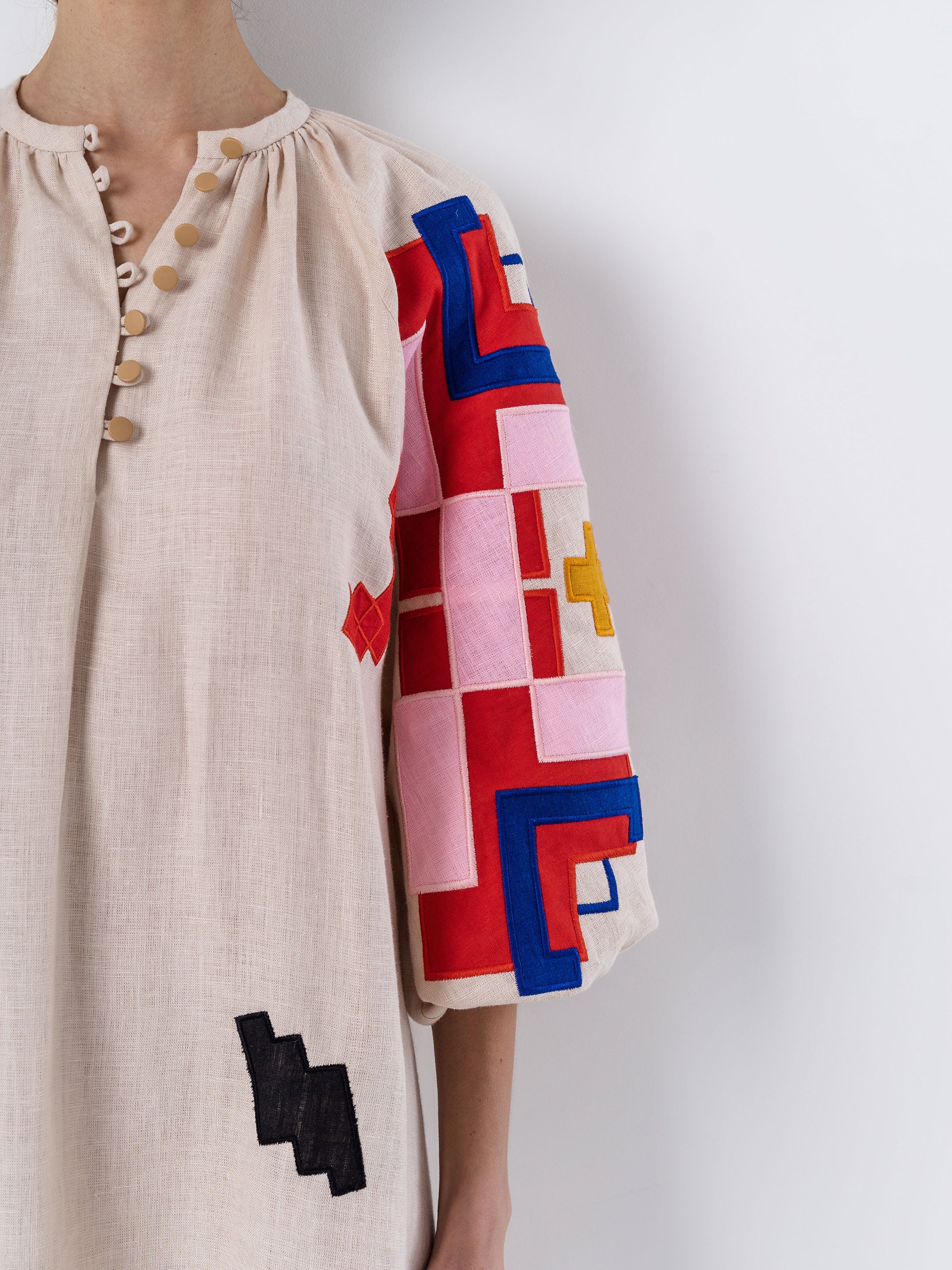 Light linen dress with and denim jacket-CALLISTARI
