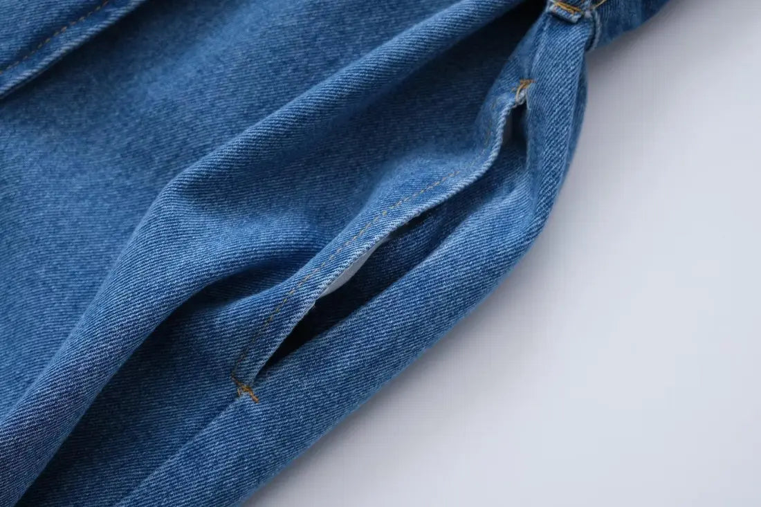 Light linen dress with and denim jacket-CALLISTARI