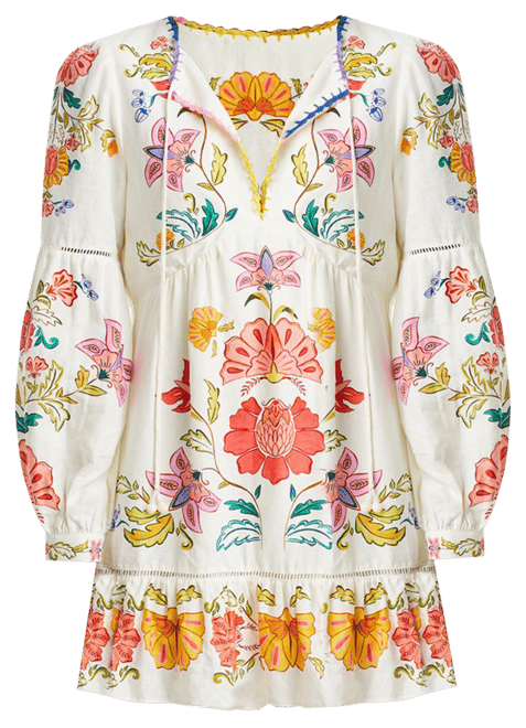 Callistari Floral Insects Mini Dress-CALLISTARI