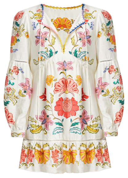 Callistari Floral Insects Mini Dress-CALLISTARI