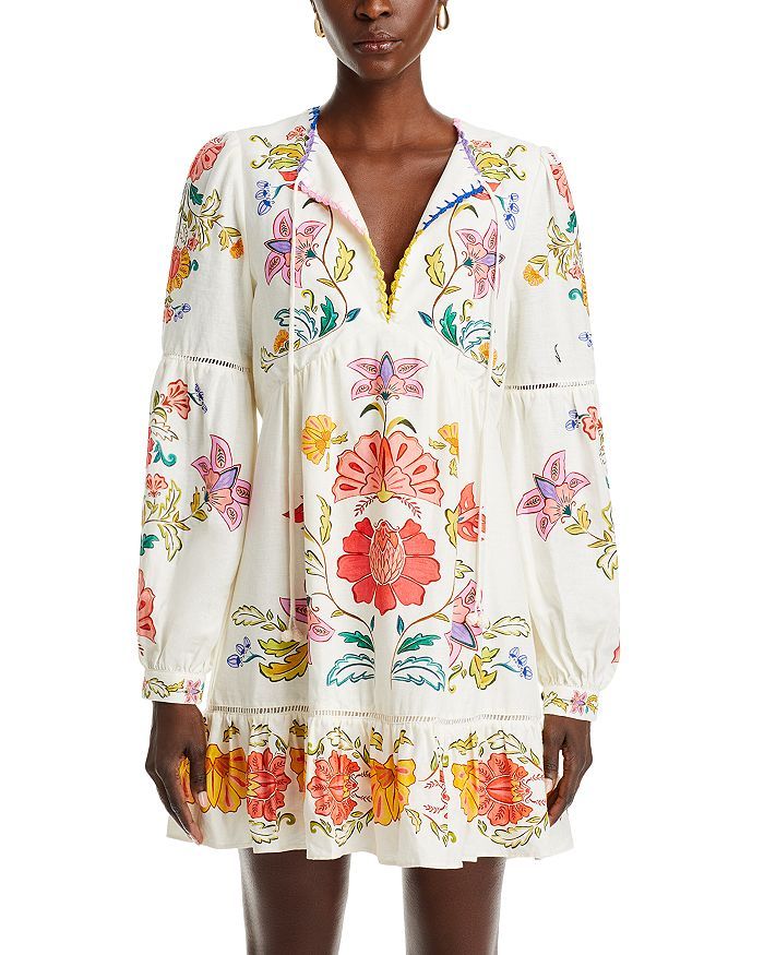 Callistari Floral Insects Mini Dress-CALLISTARI