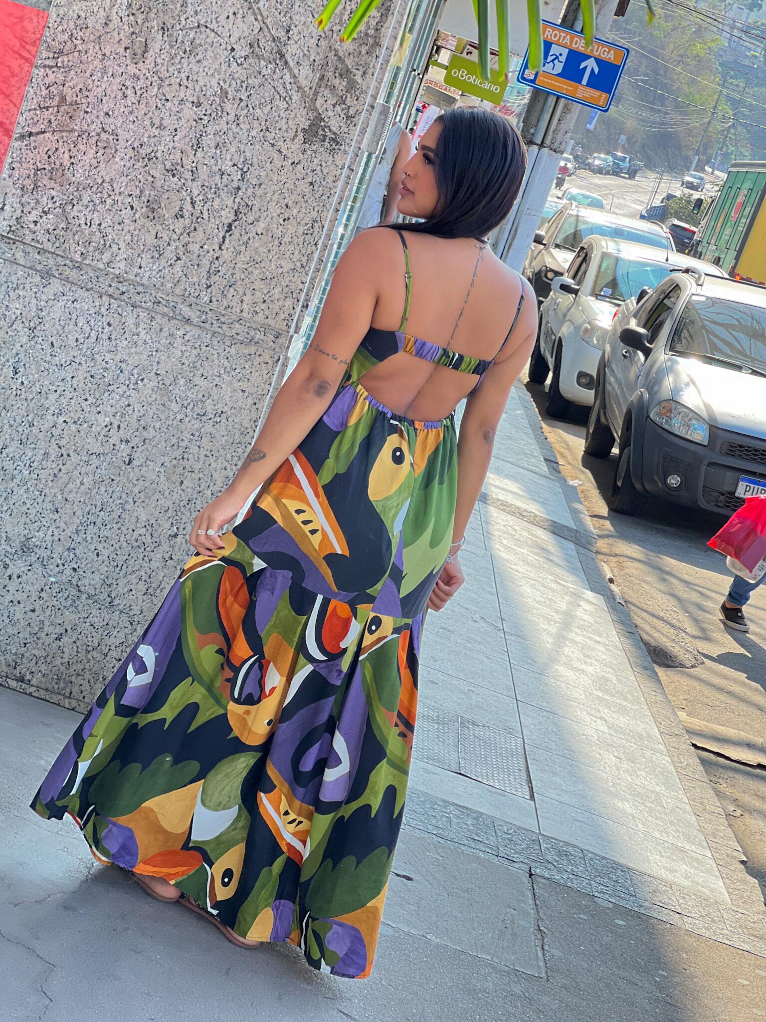 Callistari silk top + art dress set-CALLISTARI