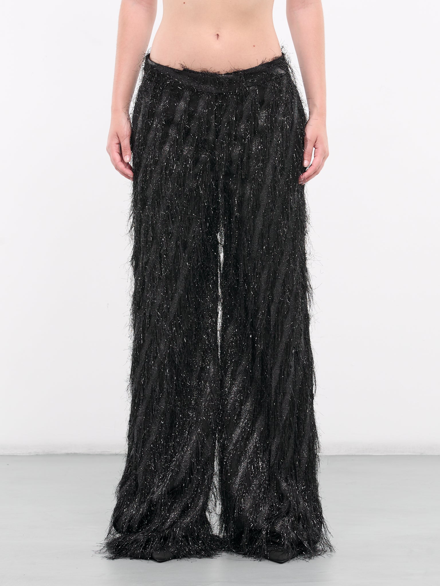 Designer party fringed trousers