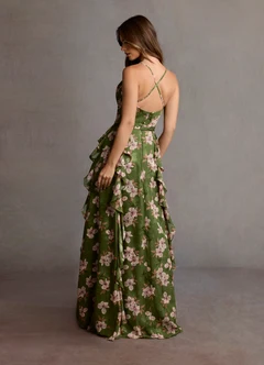 Luxurious Floral Print Sleeveless Tank Maxi Dress
