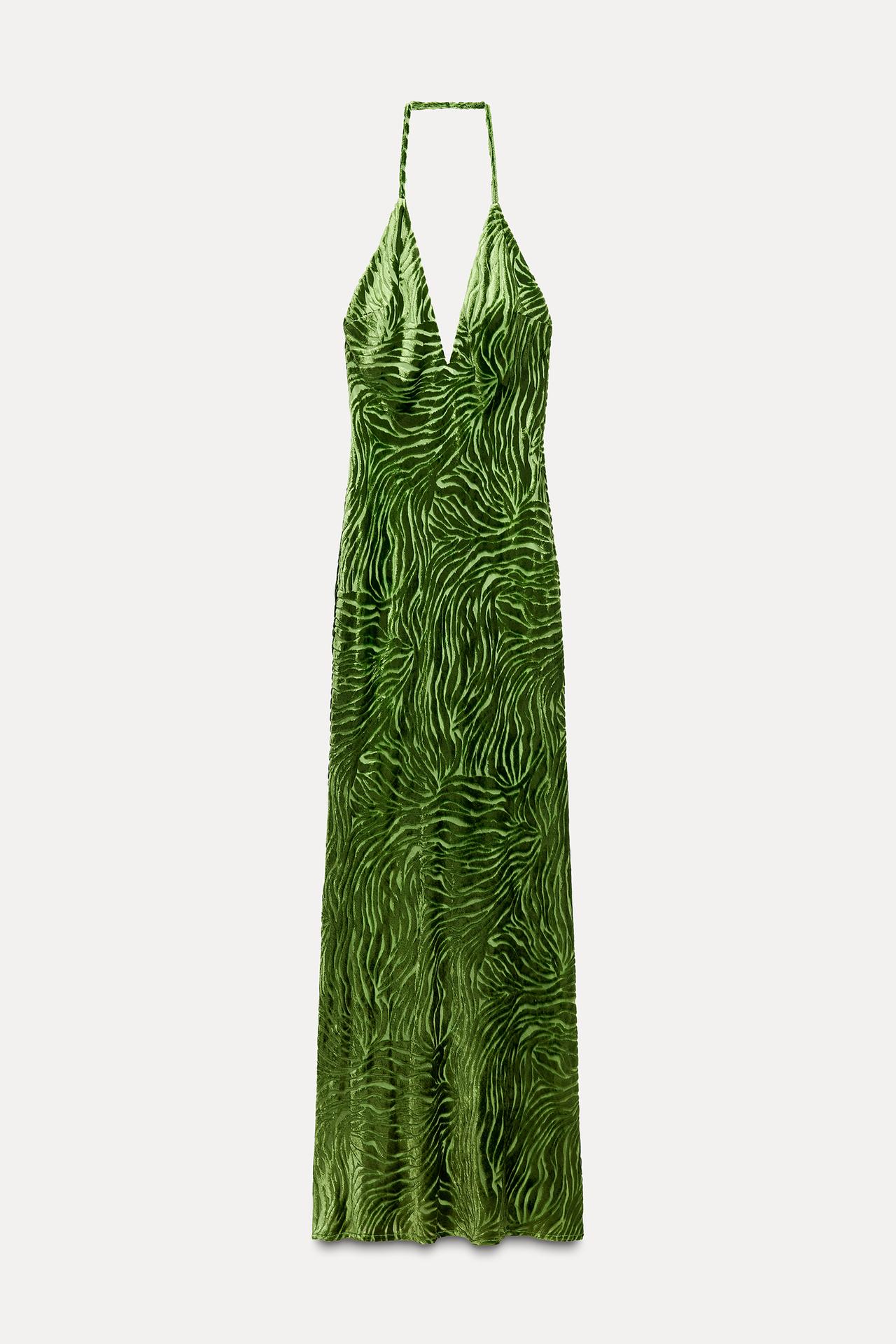 VELVET HALTER DRESS-Mesadic