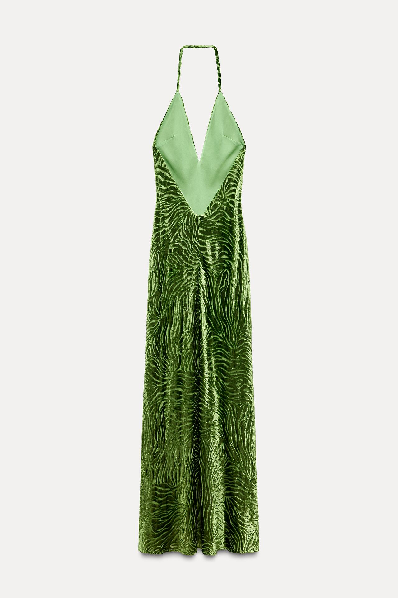 VELVET HALTER DRESS-Mesadic