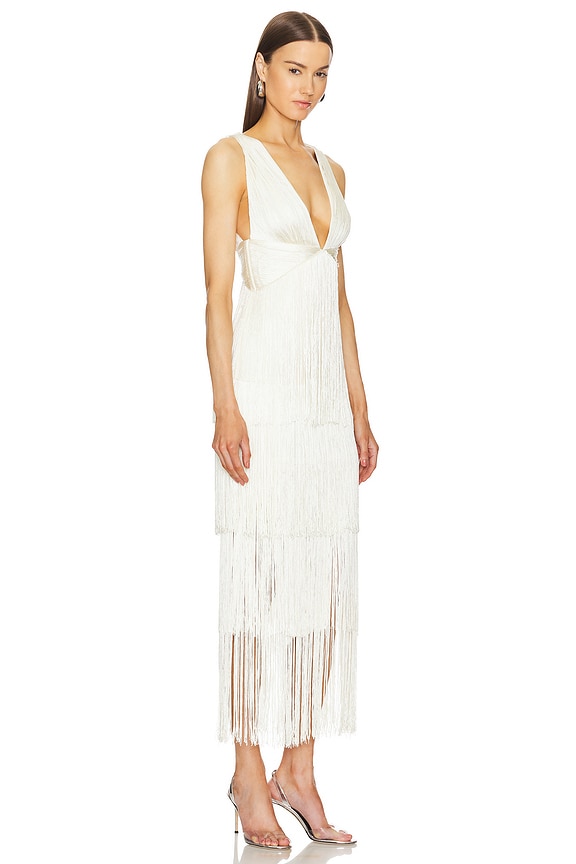Party Cloud Fringe Midi Dress