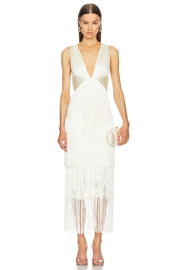 Party Cloud Fringe Midi Dress