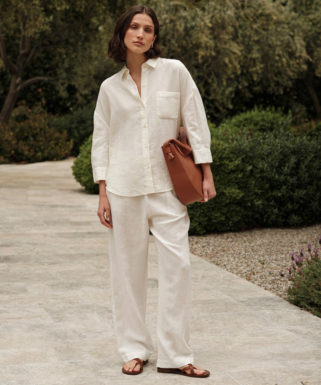 Linen shirt and trousers suit