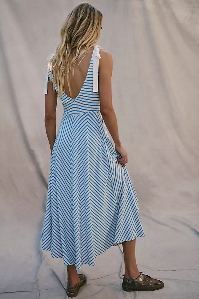 Knitted Striped Midi Dress