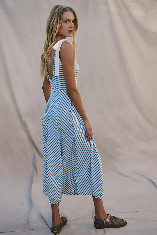 Knitted Striped Midi Dress