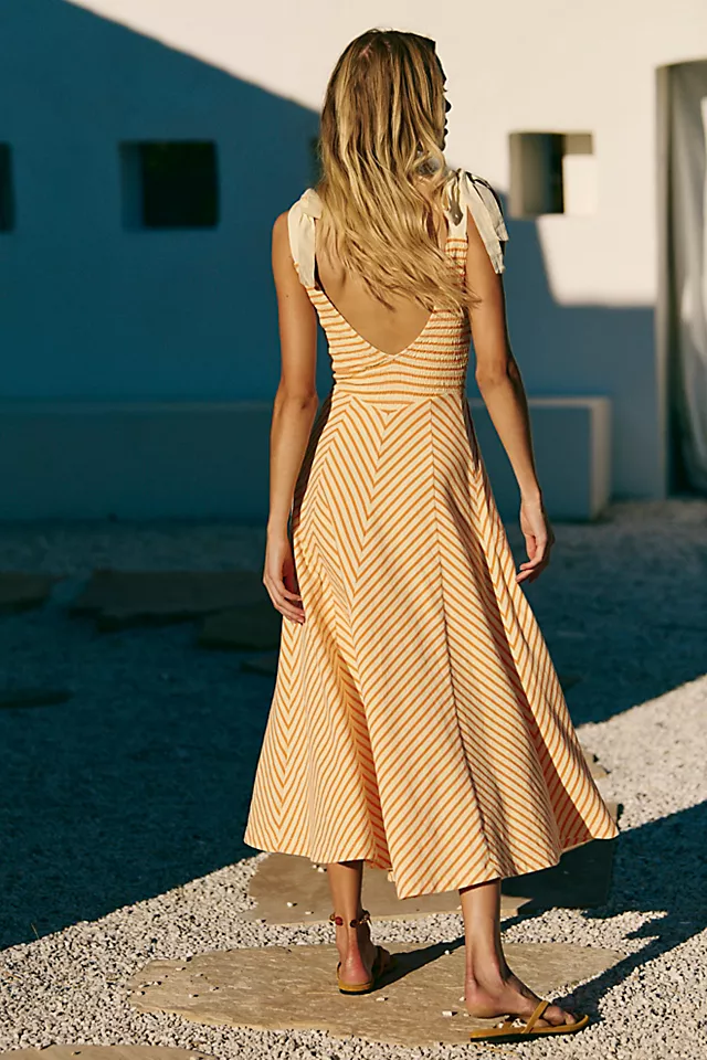 Knitted Striped Midi Dress