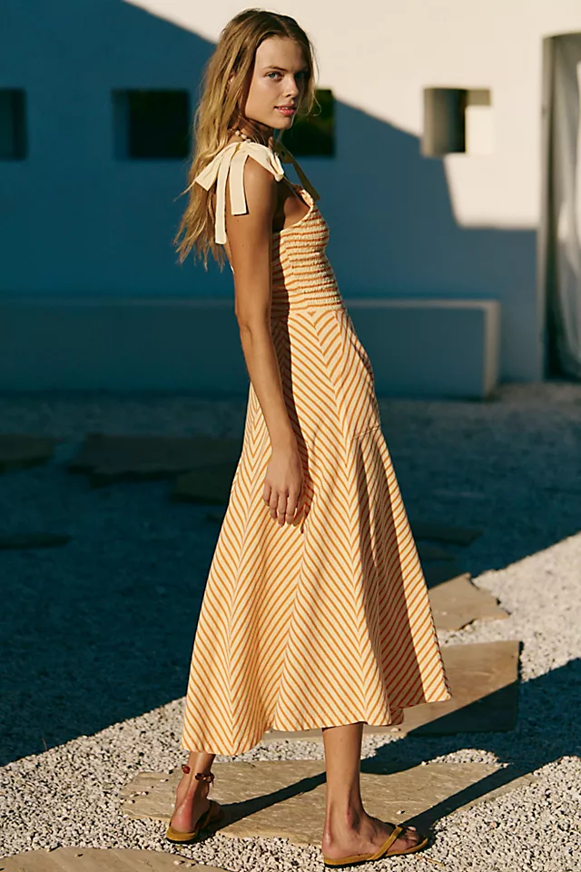 Knitted Striped Midi Dress