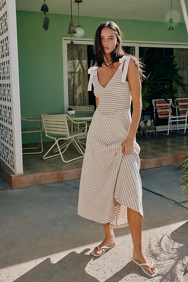 Knitted Striped Midi Dress