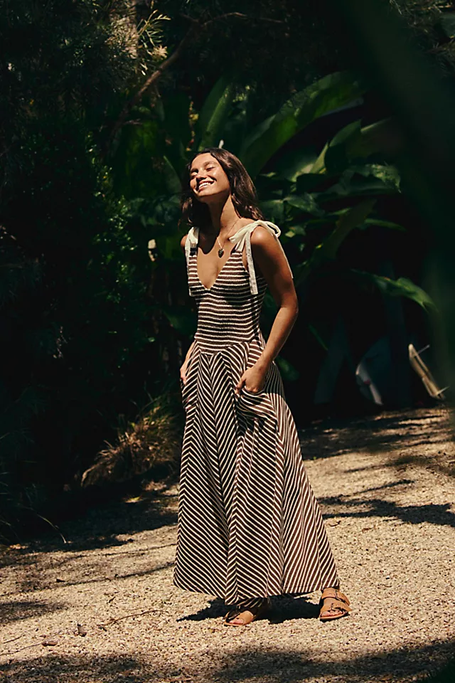 Knitted Striped Midi Dress