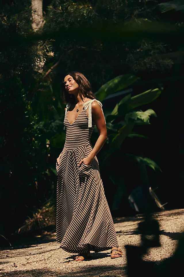 Knitted Striped Midi Dress