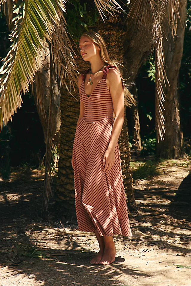Knitted Striped Midi Dress