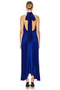 Velvet pleated maxi opera gown