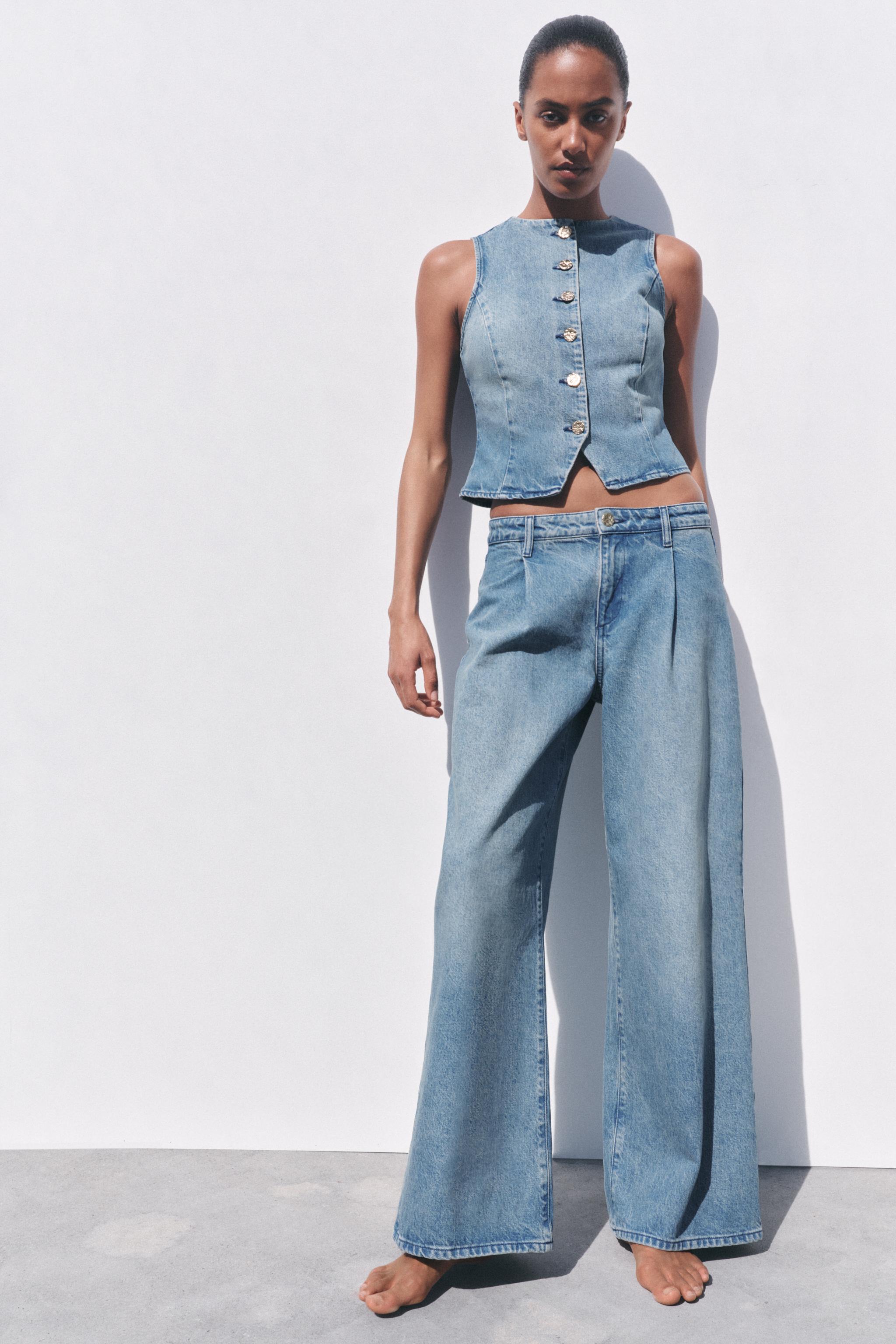 Western Washed Denim Vest Jeans