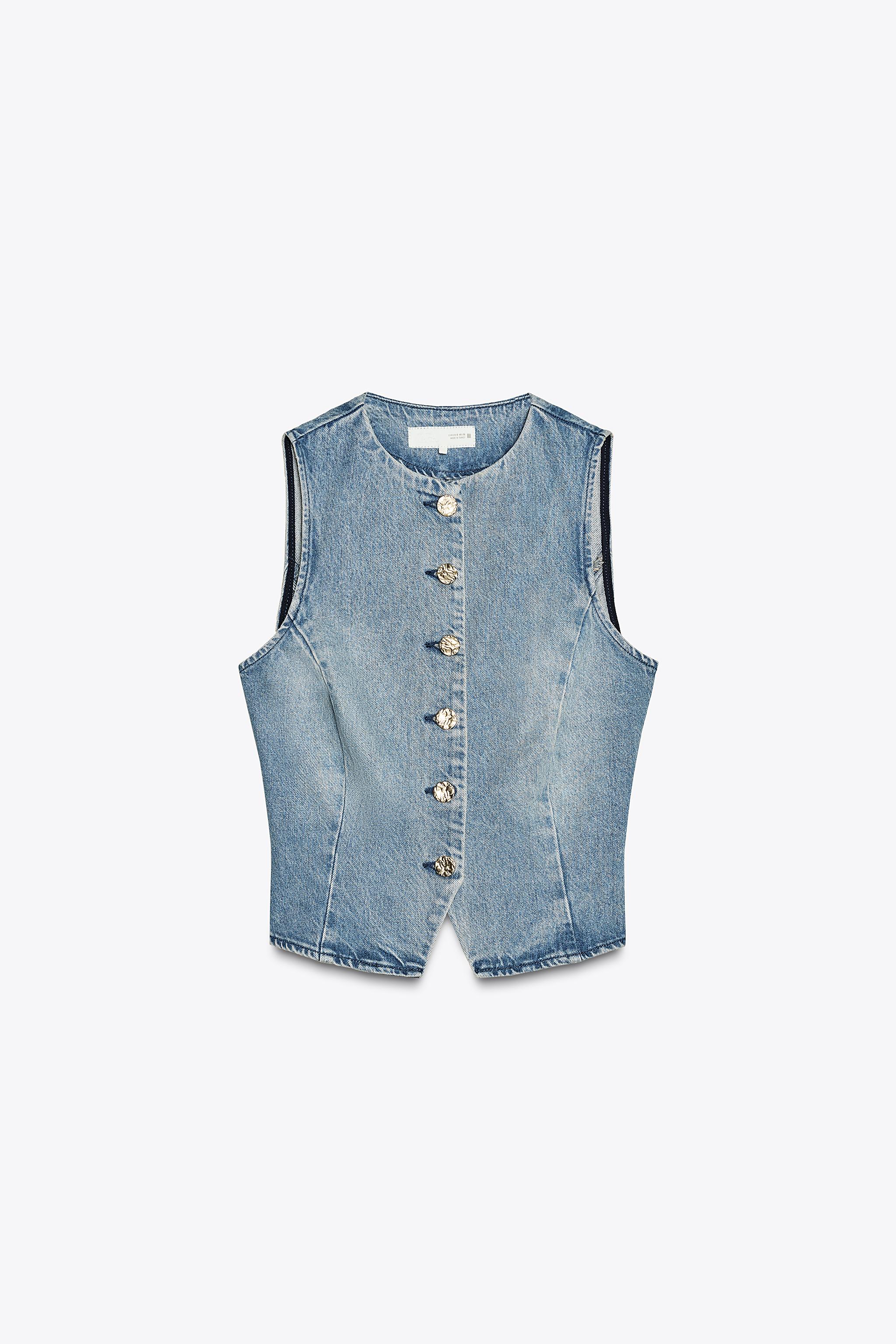 Western Washed Denim Vest Jeans